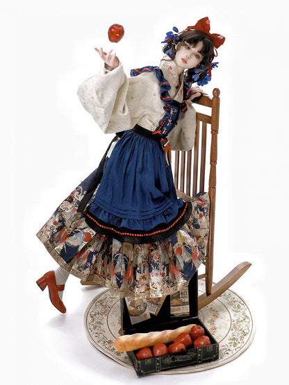 Ming-style Long Mamian Skirt with Rabbit Embroidery - Zao Jing Ji