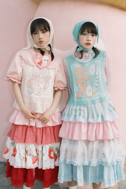 カラフルに揺れるフリルタワースカート