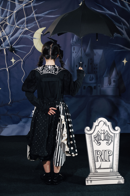 クロップドスリーブ スパイダーカラー パフトップ