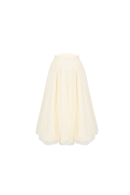 ロング丈＆スイートなノースリーブショートフラワーフレンチスカートバルーントップ