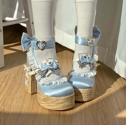 Alice in Wonderland Vibes Alice Blue Sweet Lolita Platforms Mary Janes
