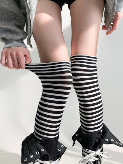 Stockings Over-the-Knee Striped