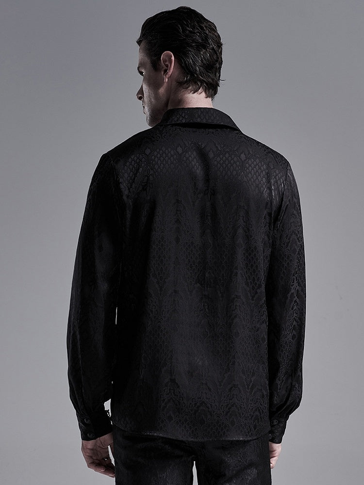 Shirt Men's Jacquard Gothic Black