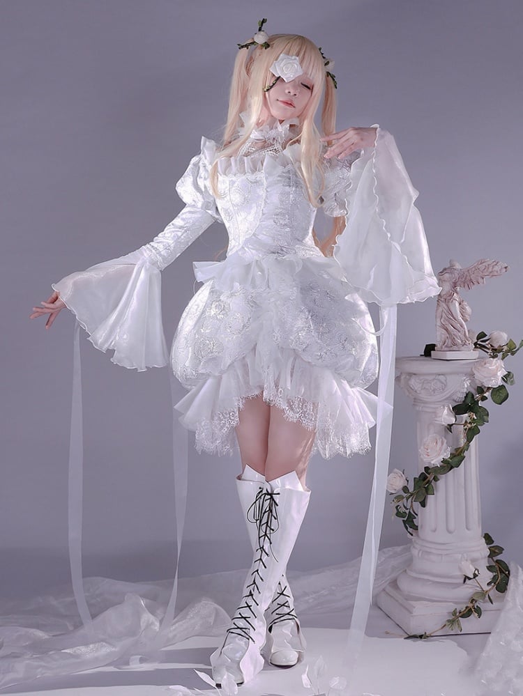 Rozen Maiden Kirakishou Weißes Kleid Lolita-Stil Cosplay Kostüm