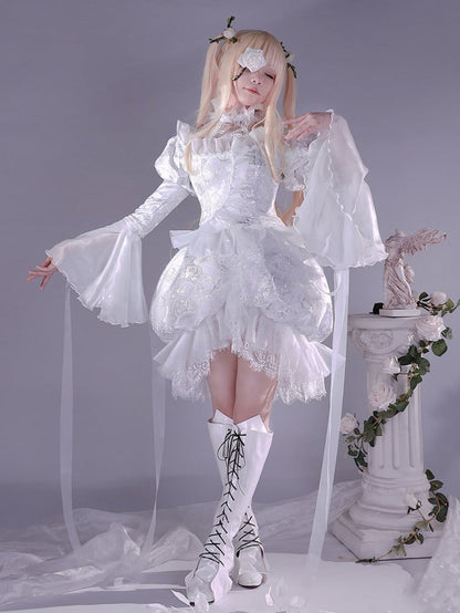 Rozen Maiden Kirakishou Weißes Kleid Lolita-Stil Cosplay Kostüm