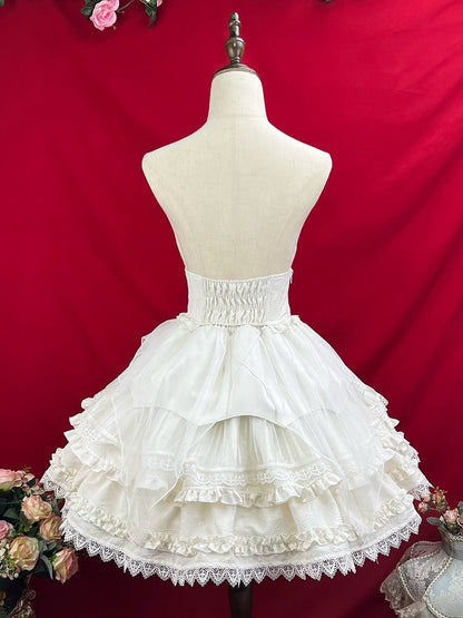 Jacquard Lolita Gothic Korsettgürtel Weiß