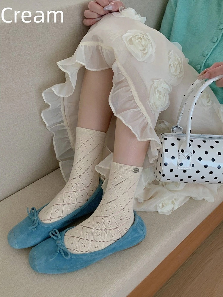 Diamond Pattern Socks - Elegant Daily Lolita Hosiery