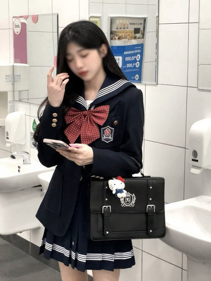 JK制服ブレザー ネイビーブルー ノッチカラー プレッピー