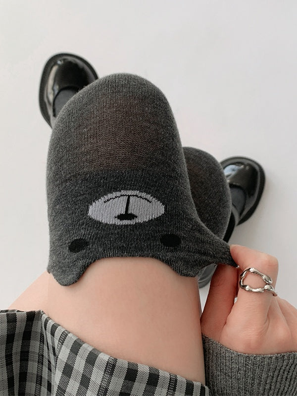 Light Gray/Black Stockings Gray/Dark Cute Pattern