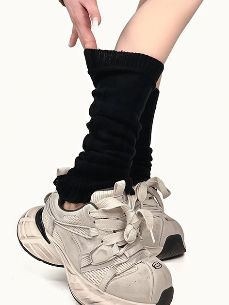 ニットブルー/イエロー/ブラック/ホワイトレッグウォーマー