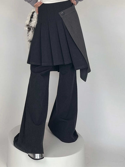 Skirt One-Wrap Gray Pleated Vintage