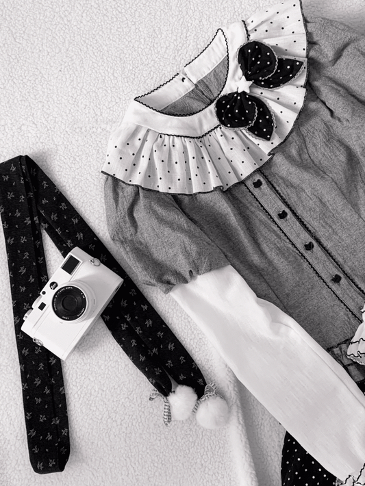 Accents Snowflake Cozy Scarf with Pom-Pom Black