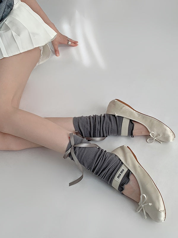 Cream Warmers White/White/Light Minimalist Gray Leg Ballet-Style