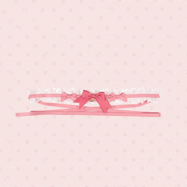 Rosa Choker Braun Blau /