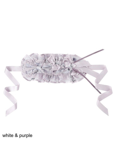 Dual-Tone Lace Bow Hairband with Stitching Detail - Yimu Walnut