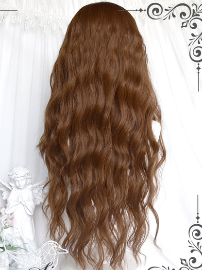 Wavy Full 62cm Bangs Brown With Long Wigs