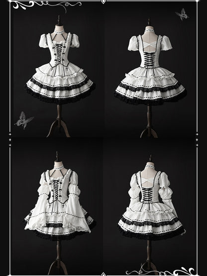 Girl Sleeves Top Outfit Skirt Lolita Detachable Fanart Magic Fashion Puff Gothic +