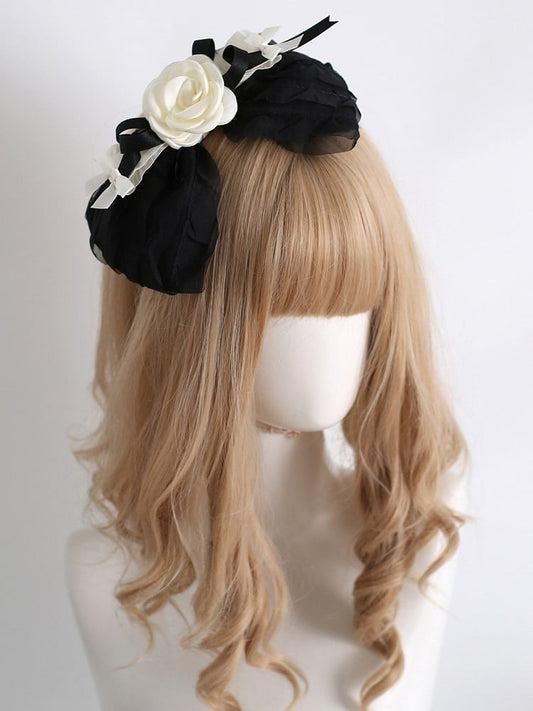 Camellia Black Decorated Bowknot KC
