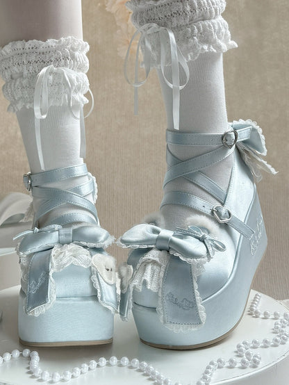 Ear Plush Sweet Accents Blue Platforms with Lolita Bear