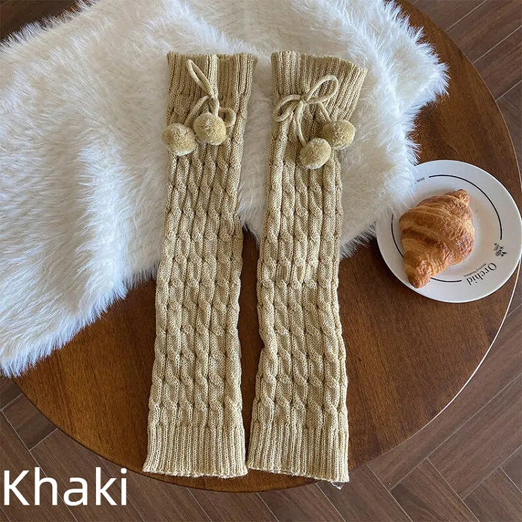 Lolita Warmers (6 Pom-Pom Cable-Knit Style Leg Colors)