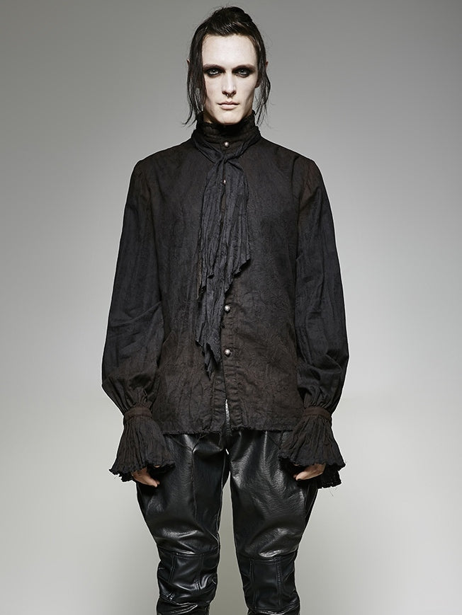 Shirt Tie Black Steampunk Men's