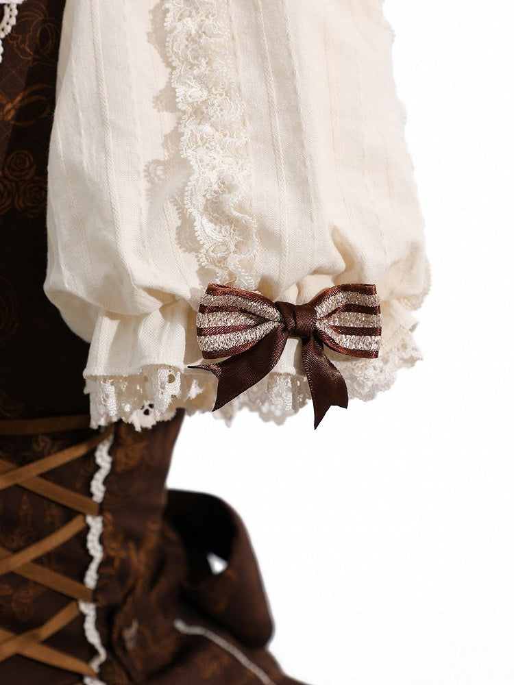Gorgeous Doll Style Bear Symphony Theme OP with Lace Trim & Bow Accent - Twin Bear Original Design