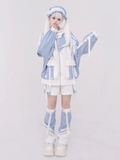 Blau und Set: Leichte Full Landmine Snap Jacke Tenshi White Kaiwai Techwear