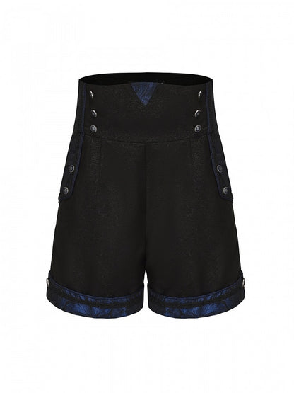 Waist Lolita Shorts Prince and Blue Dark Black Ouji High