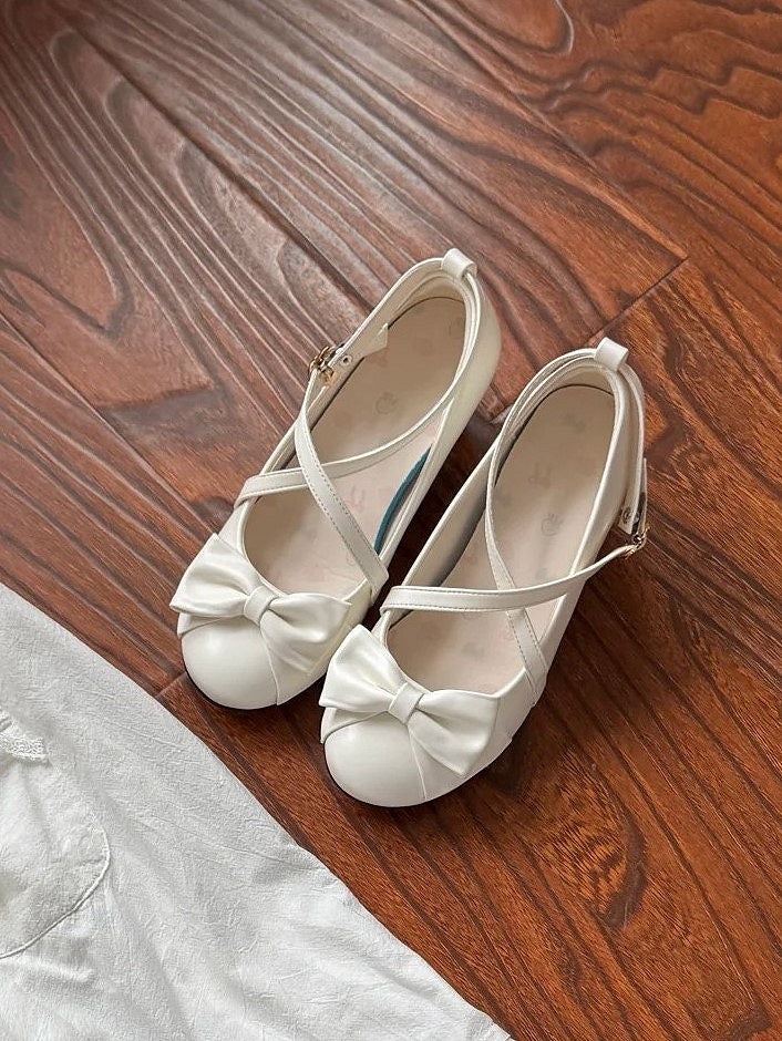 Heart Lolita Wedge Cutout Off-white - Straps Elegant Crisscross Heels
