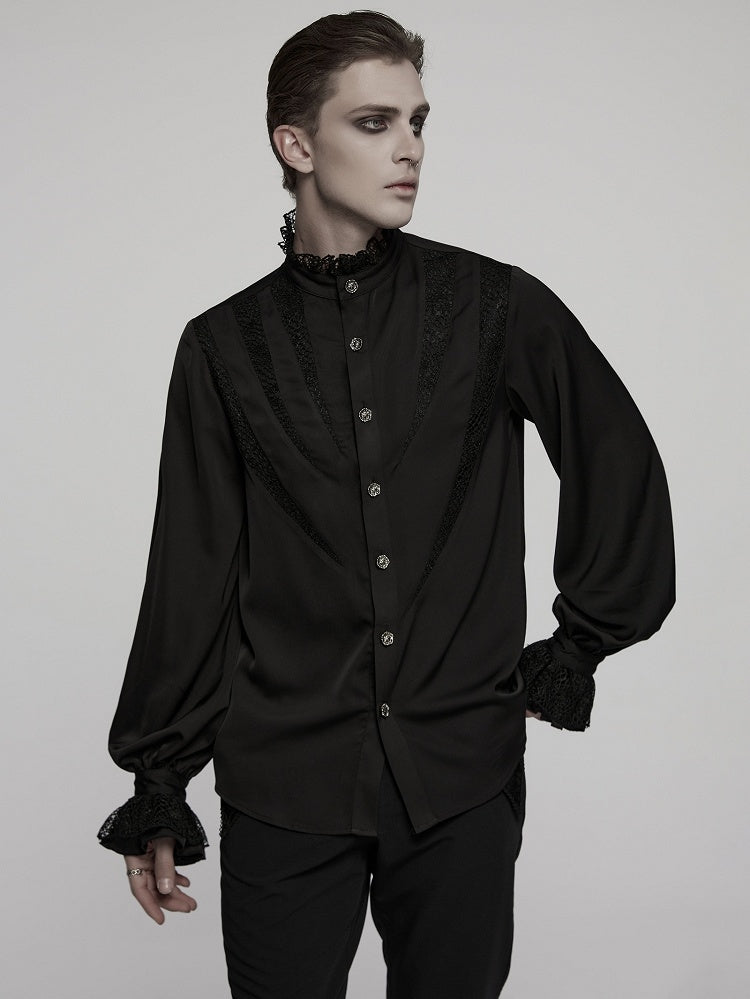 Segmentation Sharp Shirt Men's Black Teeth