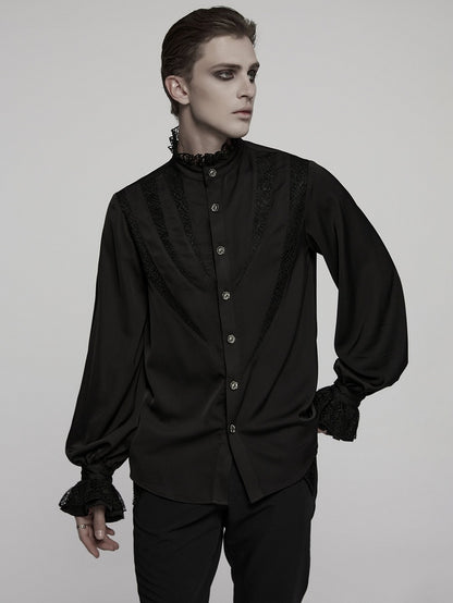 Segmentation Sharp Shirt Men's Black Teeth