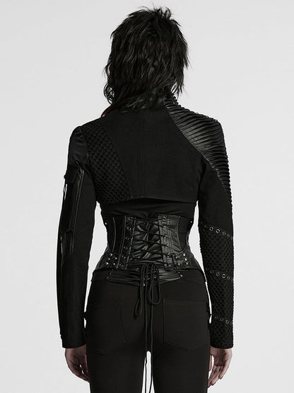 Black Jacket Punk Short Motorcycle Ultra