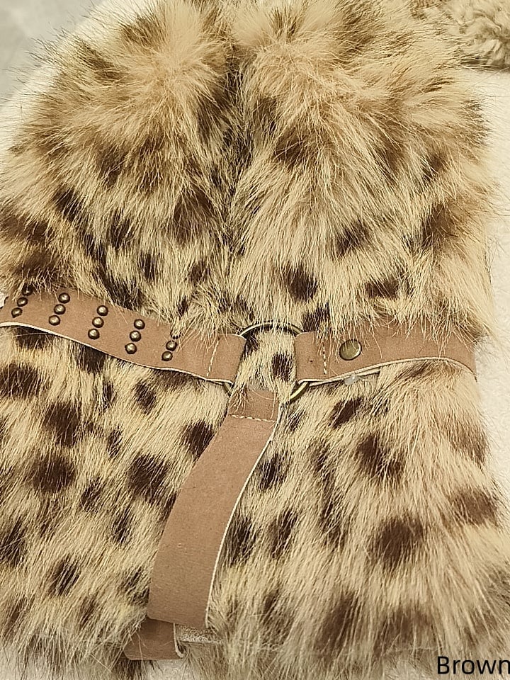 Leg Decoration Plush Warmers with Buckle Leather Colors Y2K 4