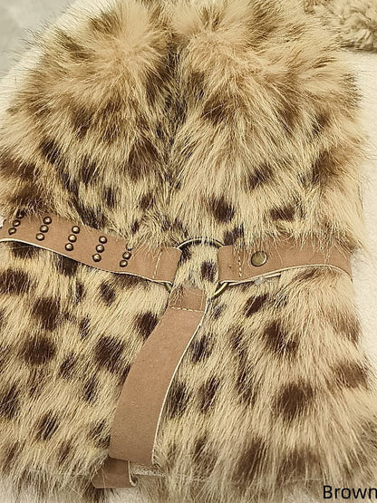 Leg Decoration Plush Warmers with Buckle Leather Colors Y2K 4