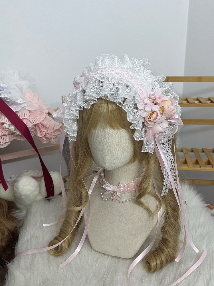 Sweet Bow Lolita Ruffled Lace Flower Hairband