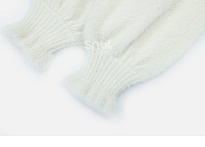 Weißer Pullover mit Pompons-Dekor