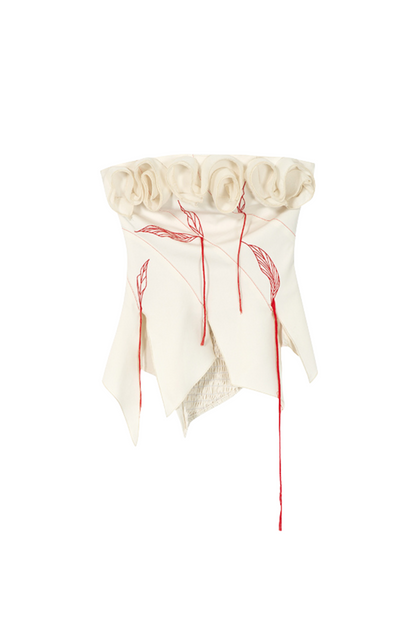 ビスチェ + クラッシュヘビーローズスカート