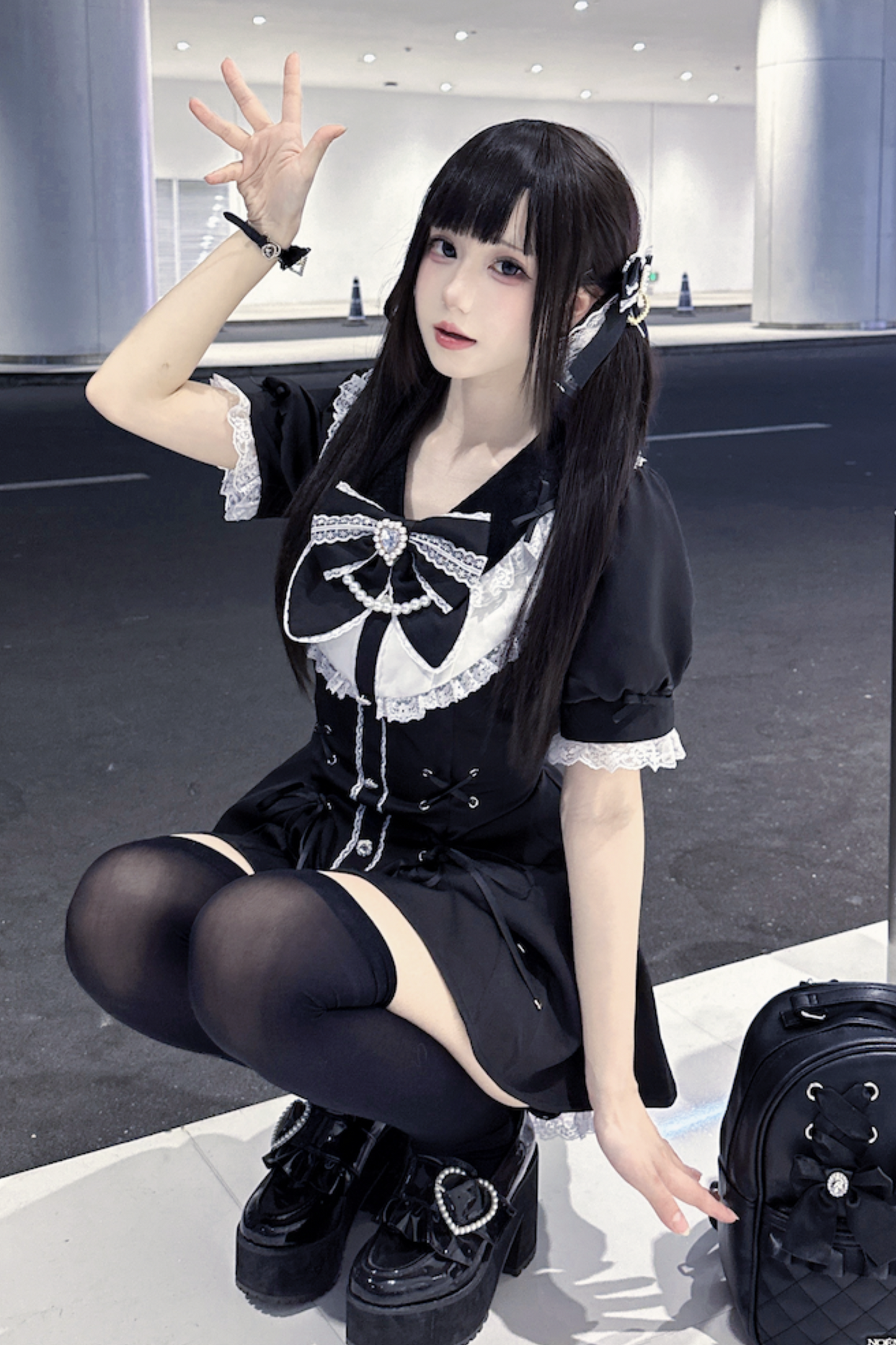 パフスリーブパンツ リボントップスインナー +