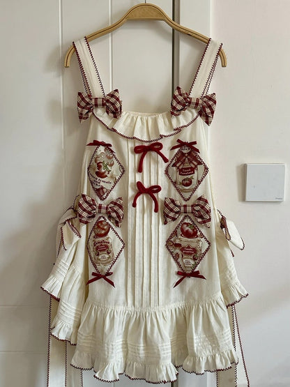 Tomatoes Apron Beige Print Lolita Tinned