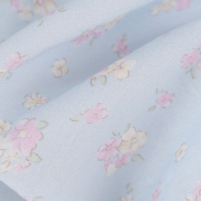 Blue and Pink Floral Strapless Dress with Bow - serendipity