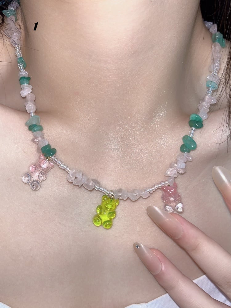 Y2K マクロン グミベア ネックレス リング ブレスレット