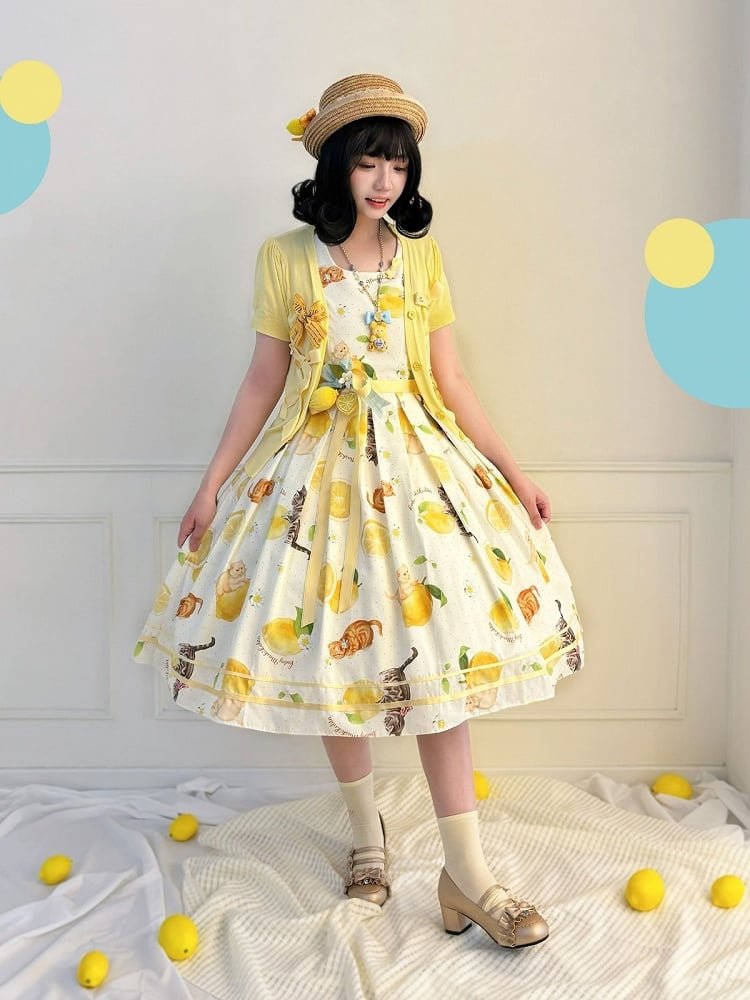 Yellow Short Sleeve Cardigan Jacket - Cutey Mask