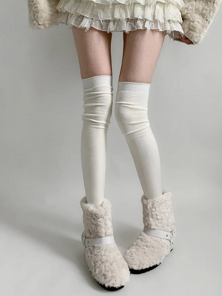 Stockings Ribbed (6 Colors) Knit Warm
