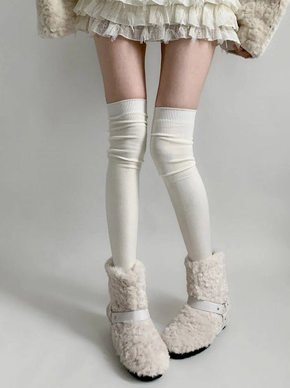 Stockings Ribbed (6 Colors) Knit Warm
