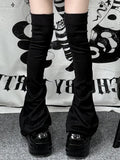 Warmers with Y2K Ribbed Version Thin Leg Loose Black/White/Gray Trim