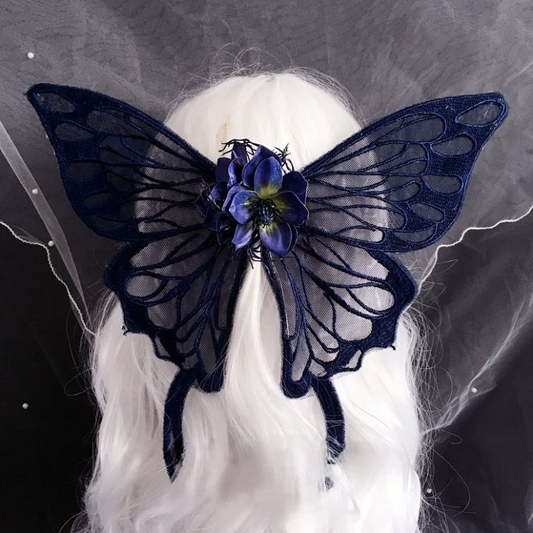 Decorated Option Large Hairclip Butterfly 3 Floral