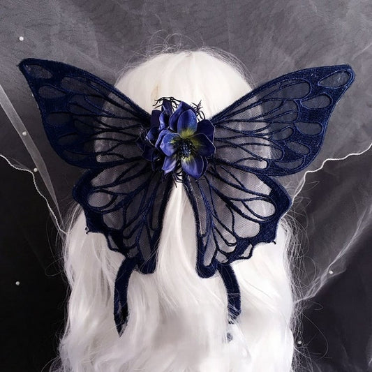 Decorated Option Large Hairclip Butterfly 3 Floral