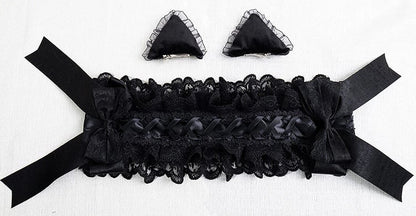 Cat Black Hairband Lace Ear Gothic