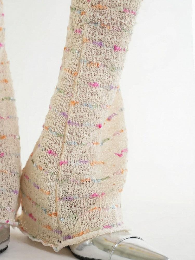 Two-Tone Knit Leg Warmers with Lace Trim - ModaSwings
