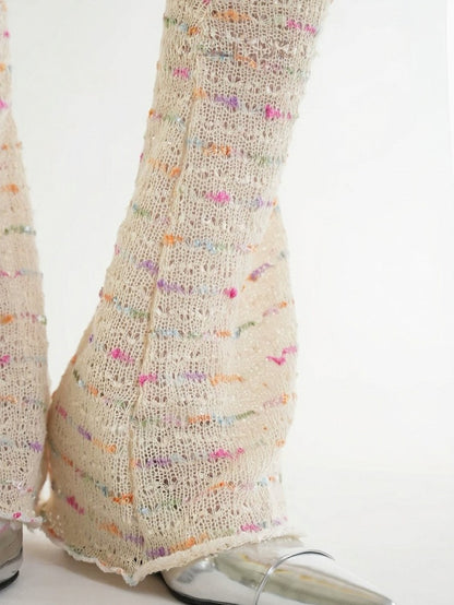 Two-Tone Knit Leg Warmers with Lace Trim - ModaSwings